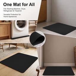 Anti Vibratie Mat - Trillingsdemper Mat - 60x60 cm - voor Wasmachine en Droger - Geluiddempende & Waterabsorberende Diatomeeënaarde Mat - Antislip Vloerbeschermer Tegen Trillingen - voor Wasmachine & Koelkast - Zwart — thumbnail 4
