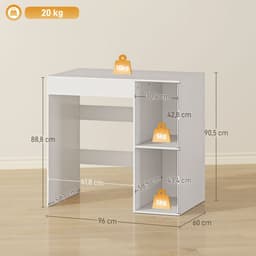 Kast boven de wasmachine-badkamerorganizer boven het toilet met open opbergvakken voor de badkamer-wit — thumbnail 3