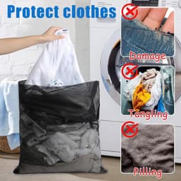 Thijox - 2x Extra Grote Wasnetzakken 70x90 cm met Trekkoord - Stevige Polyester Waszakken voor Delicate Kleding, Ondergoed, Blouses en Vuil Reiskledin — thumbnail 5