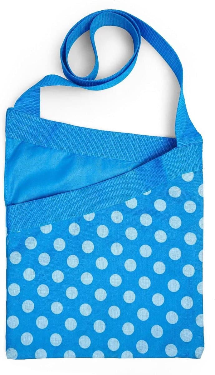 Knijperzak - Waslijn organizer - Wasknijpers opbergen - Waterdichte voering - Houdt 60 knijpers - Blauw polka dot — afbeelding 1