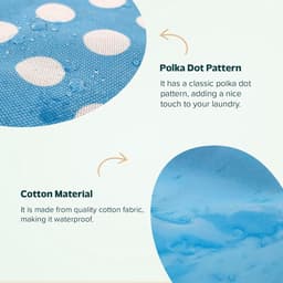 Knijperzak - Waslijn organizer - Wasknijpers opbergen - Waterdichte voering - Houdt 60 knijpers - Blauw polka dot — thumbnail 4