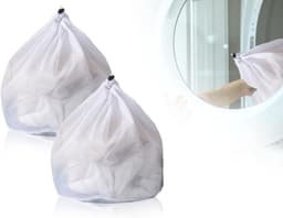 2 x Wasnetten 30 x 40 cm, Herbruikbaar, Geschikt voor Wasmachine, Dichte Mesh, Met Koordstopper — thumbnail 1