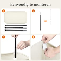 heupwasmand - Narrow Laundry Basket - Wit - Vouwbaar - Handgrepen - Voor Kleine Ruimtes — thumbnail 2