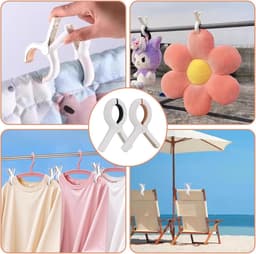 8 stuks duurzame plastic strandhanddoekklemmen, strandhanddoekklemmen voor strandstoel, grote wasklemmen voor strandstoel, lakens, dekbedden, dekens, kleding — thumbnail 2