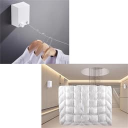 Intrekbare Waslijn - Drooglijn Wandhanger - Was Drogen - Verstelbare Lengte - 42 Meter - Wit — thumbnail 2