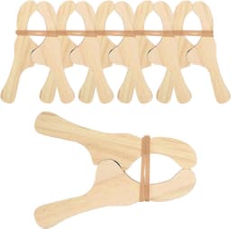 Houten Wasknijpers - Houten Kledingknijpers - Kleding Drogen - Splintervrije Afwerking - 6 stuks - Natuurlijk Hout — thumbnail 1