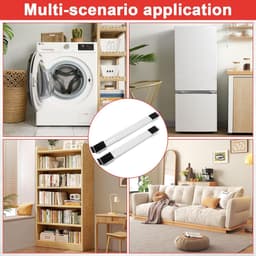Wasmachine Onderstel - Apparaat Rollers - Meubels Verplaatsen - Verstelbaar & Stabiel - 46-71 cm - Wit — thumbnail 4
