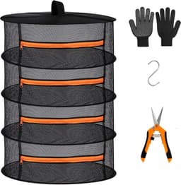 Inklapbare droogmolen - Oranje - 6-laags - Polyester Mesh Kruidendroger - Voor Kruiden en Bloemen — thumbnail 4