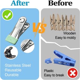 Multifunctionele RVS Wasknijpers - Set van 40 Stuks, Duurzaam en Roestvrij voor Thuisgebruik — thumbnail 3