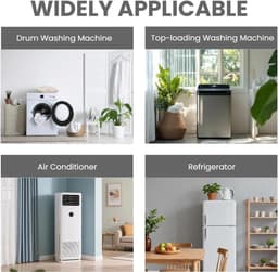 Wasmachinestandaard - Onderstel Apparaten - Apparaten Verplaatsen - Antislip Rubberpads - 42-65 cm - Zilver — thumbnail 5