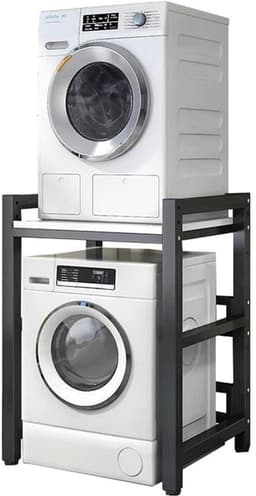 Droger standaard - Wasmachine rek - Ruimte besparen - Verstelbare hoogte - 75cm breed - Wit — thumbnail 1