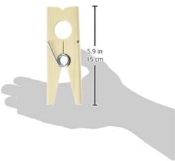 Houten Knijper - Grote Klem - Huishoudelijk Gebruik - Duurzaam Materiaal - 14 cm - Beige — thumbnail 3