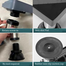 Wasmachinevoet - Apparatenondersteuning - Stabiele Plaatsing - Verstelbaar & Versterkt - 40-60cm Breed - Geborsteld — thumbnail 4