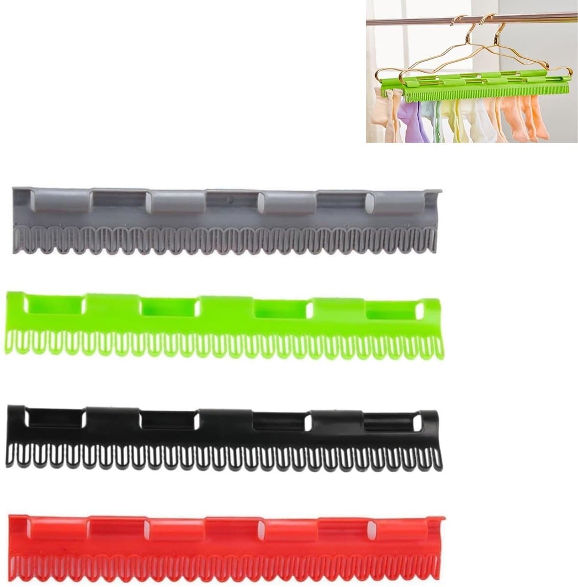 Dailygoods- Sokkenclips 4 stuks - Multifunctioneel Sokker-droogrek - Kunststof Kleerhanger - Ondergoed/Handdoeken - Praktische Sokkenhouders - Ruimtebesparend - Sokkendroger — afbeelding 1