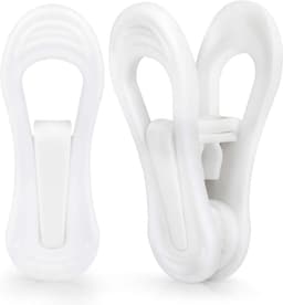 24 Stuk Witte Hangerclips Met Sterke Knijpkracht - Multifunctionele Kledinghangerclips Voor T-shirts - Broeken - Sjaals En Andere Kledingstukken - Geschikt Voor Deur - Muur - Rack En Kleerkast - Eenvoudig Te Gebruiken En Veilig Te Bevestigen — thumbnail 1