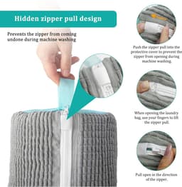 Dailygoods - OMJMYY 2 stuks waszakken voor schoenen, wasmachine, waszak voor schoenen, herbruikbaar, waszakken voor schoenen met ritssluiting, bescherming voor schoenen en kleding (grijs) — thumbnail 3