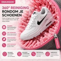 SWAXIGON - Schoenwaszak - Waszak voor schoenen - Herbruikbaar - Wasmachine&Droger - voor Sneakers en Tennisschoenen- Grijs/Pink — thumbnail 3