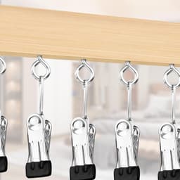 Dailygoods- Sokkendroger 360° draaibaar - Wasrek van Hout - 10 Clips - Ruimtebesparend - Ondergoed/Kledinghanger - Duurzaam Materiaal — thumbnail 4