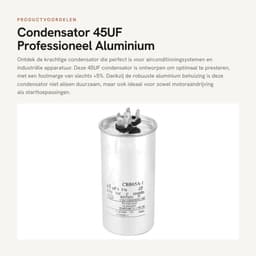 Dailygoods - Condensator - 45UF - Professioneel - Aluminium - Startcondensator - Veilig en betrouwbaar - Geschikt voor airconditioning en wasmachines — thumbnail 1