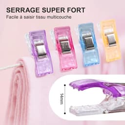 Verpakking van 80 plastic naaiclips, multifunctionele ABS-bijlvormige klemmen met maatverdeling, clips voor quilten, breien, haken en knutselen, ophangclips voor stof, papier en banden. — thumbnail 3