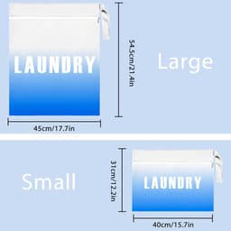 Dailygoods- Waszak waterdicht - Opbergtas set van 2 - Ruime opslag - Handgrepen voor vuile kleding - Duurzaam materiaal - Compact opvouwbaar - Opbergzak — thumbnail 2