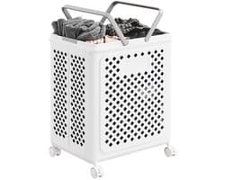 Dailygoods- Wasmand Opvouwbaar - Wasmand met Wielen - Kunststof - Ventilerend - Stevig - Sneldrogend - Wasbox