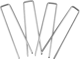 Dailygoods - 150 stuks gegalvaniseerde grondankers, 100 x 13 mm, Ø 3 mm, bevestigingsanker, grondankers van verzinkt, staal voor bevestiging van onkruiddoek, onkruidfolie, heggen, tuinvlies, omheining of — thumbnail 2