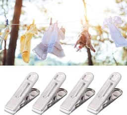 Set van 20 Sterke RVS Kledingknijpers voor Wasgoed, Voedselverpakking, Foto's en Creatief Gebruik — thumbnail 2