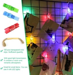 Dailygoods- Knijpers Mini 100 Stuks - Kunststof - Transparant - Wasknijpers - Fotoknijpers - Decoratie - Robuuste Klemkracht — thumbnail 5