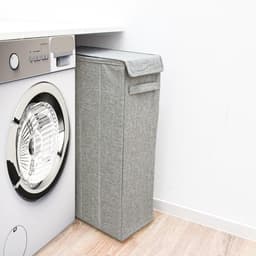 Dailygoods - 20 cm Smalle Wasmand met Deksel - 50L Opbergbox Grijs — thumbnail 2