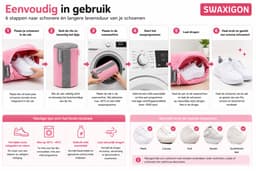 SWAXIGON - Schoenwaszak - Waszak voor schoenen - Herbruikbaar - Wasmachine&Droger - voor Sneakers en Tennisschoenen- Pink/Grijs — thumbnail 4