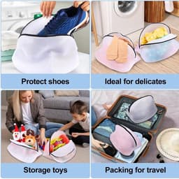 Dailygoods- Schoenwaszak - 2 Stuks - Wasnet met Ritssluiting - Herbruikbare Waszak - Bescherming voor Sneakers/Sokken - Duurzaam Materiaal — thumbnail 4