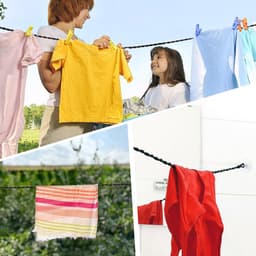 Dailygoods- Waslijn Uitschuifbaar 1,5/3 m - 2 Stuks Reiskleding - Draagbaar - Winddicht - Haken/Zuignap - Hoogwaardig Nylon - Wasophanglijn — thumbnail 3