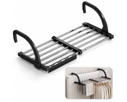 BOTC Droogrek Hangend 64-110cm - Radiatordroogrek - Uitschuifbaar wasrek voor balkon - Wasrek voor balkonreling -6,6m drooglengte — afbeelding 1