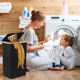 Grote Vouwbare Wasmand 120L voor Vuile Was en Speelgoed met Waterdichte Binnenzakken - Ruimtebesparend en Handig voor Organisatie — thumbnail 5