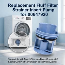 Wasmachine pluizenzeef filter geschikt voor Bosch, Siemens - aftapplug met afdichting - pluizenfilter - pluizenzeef - Blauw — thumbnail 2