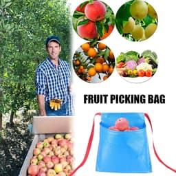 Oogstzak Schort - Groenteplukker Buidel - Fruit Verzamelen - Brede Opening - 30x30x18cm - Blauw — thumbnail 4