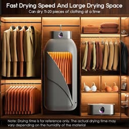 Mini Draagbare Droger 2026: Intelligente Technologie & Grote Capaciteit (11-20 Stuks) – 4 Programma's – Stil (16 dB) – Energiezuinig – Compact – Geschikt voor Appartement, Huis, Reizen — thumbnail 2