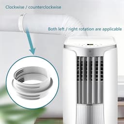 Verpakking van 1 stuk - Airconditioning slangconnector - Universele aansluiting voor airconditioning uitlaatslang - Uitlaatpijpconnector - Connector - ABS-materiaal - Links- en rechtsdraaiend - Geschikt voor slangverlengstukken van 130 tot 150 mm-Wit — thumbnail 2