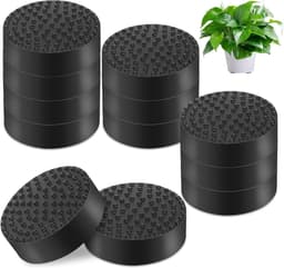 12-delig pakket onzichtbare bloempotvoetjes, voetjes voor bloembakken, zwart antislip rubberen voetjes, voor alle binnen- en buitenbloempotten — thumbnail 1