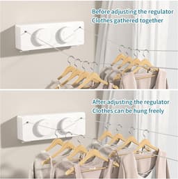 waslijn Heavy Duty Kleding Drogen Waslijn Wandmontage Gemakkelijk Opknoping Kleding Drogen Waslijn Intrekken Hangend Slot om doorzakken te voorkomen — thumbnail 5