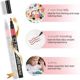 12 Textielstiften, Machinewasbaar, Niet-giftige Textielmarker, Wasbare Set met Fijne Punt, Textielverfstiften, Hobbystiften, Permanente Textielmarker Voor T-shirts, Jeans, Stoffen Tassen — thumbnail 2