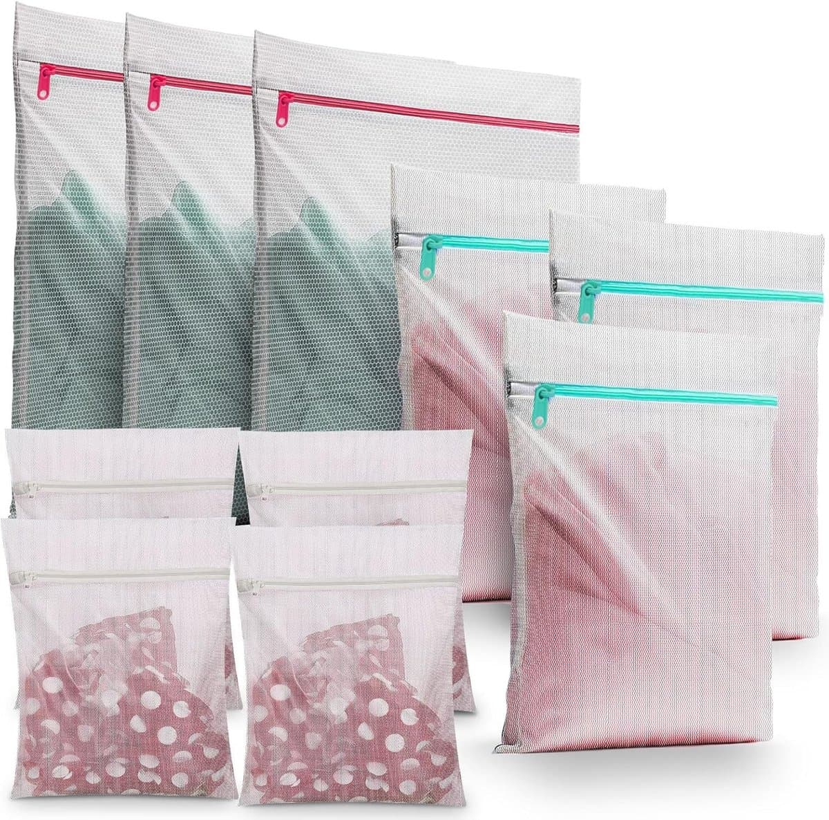 10 Stuks Waszakken voor de Wasmachine, Ideaal voor Ondergoed, Schoenen en Babykleding, Perfect voor Reis en Organisatie — afbeelding 1