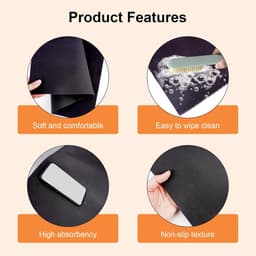 Wasmachinehoes - 60*60 cm - Wasmachine Beschermer - Antislip beschermhoes - Wasmachine Droger Mat - Vloerbeschermmat - Wasmachine Overtrek - Wasmachine Coating - mat - voor wasmachine, droger, keuken, badkamer en campers - zwart — thumbnail 3
