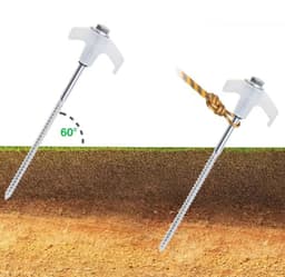 FAMEX 24-delige Schroefharing Set 20 cm, ichtgevende met Booradapter, Uithaak en Opbergbox, Tentharingen voor Camping — thumbnail 4