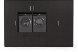 Wasophoogte® Wasmachine Kast Johannesburg - Wasmachine verhoger - Wasmachine ombouw - 700(D)*3130(B)*2110(H) mm - Zwart — thumbnail 1