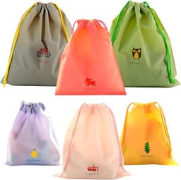 SnelShoppen - 6 Stuks Waszakken - Waterdichte Drawstring Opbergzakken - Grote Capaciteit Voor Reizen, Kamperen en Thuis - Organizers in 3 Maten en 6 P — thumbnail 1