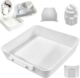 4 stuks - Afvoerbak voor wasmachine - 18 cm - 3D-geprinte waterdichte bak - Lekbak wasmachine - Wateropvang - Afvoer - Wasmachine Wateropvangbak - Opvangbak tegen lekkage - universele opvangbak voor filterreiniging — thumbnail 1