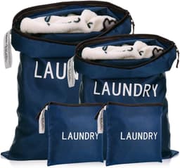SnelShoppen - 4 Stuks Waszakken voor Reizen, Waterdichte Waszakken voor Vuile Kleding, 3 Maten Natzakken voor Zwemmen, Yoga, Workouts, Opvouwbare Wasz — thumbnail 1