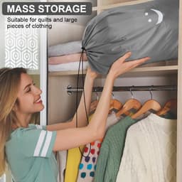 SnelShoppen - Grote Waterdichte Waszak voor Reizen, 61x91cm, Ruimtebesparende Opbergtas voor Vuile Kleding - Grijs, Ideaal voor Camping, Feest en Thui — thumbnail 5